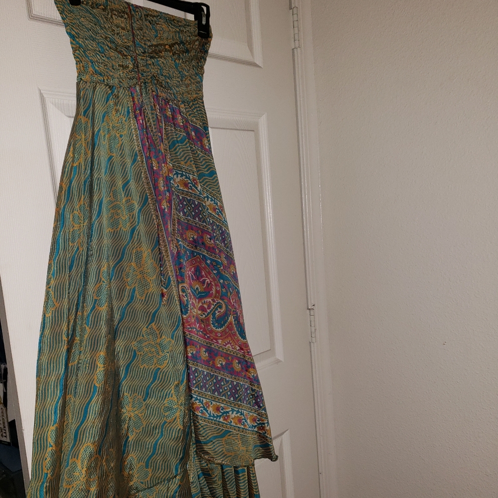 Silk tube top dress one size